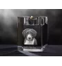 Spanischer Wasserhund, Andalusischer Türke, Türkenhund - Kerzenhalter mit Hundefoto, Teelichthalter aus Kristall, personalisiertes Geschenk der Marke Art-Dog