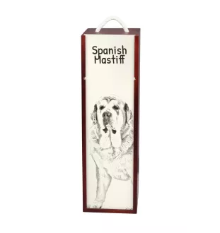 Mâtin espagnol, Mastin Leones - boîte à vin avec chien, boîte à alcool avec graphisme, boîte cadeau personnalisée de la marque Art-Dog