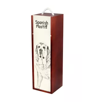 Mâtin espagnol, Mastin Leones - boîte à vin avec chien, boîte à alcool avec graphisme, boîte cadeau personnalisée de la marque Art-Dog