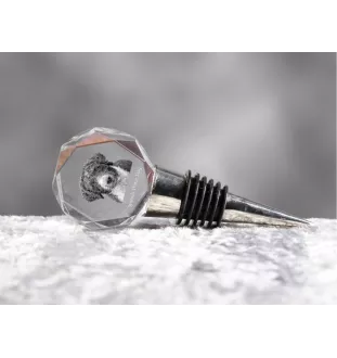 Spanischer Wasserhund, Andalusischer Türke, Türkenhund - Flaschenverschluss, Weinverschluss aus Kristall mit Foto, personalisiertes Geschenk für Barkeeper der Marke Art-Dog