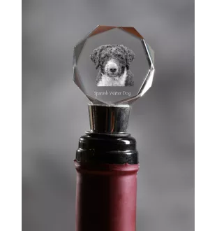 Spanischer Wasserhund, Andalusischer Türke, Türkenhund - Flaschenverschluss, Weinverschluss aus Kristall mit Foto, personalisiertes Geschenk für Barkeeper der Marke Art-Dog
