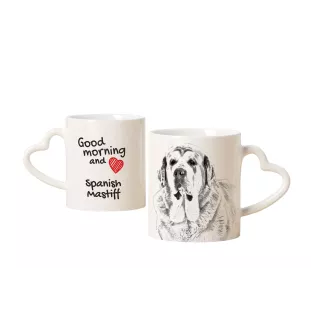Spanischer Mastiff, Mastín aus León - Tasse mit Hund, entzückende Tasse mit herzförmigem Henkel, universelles Geschenk der Marke Art-Dog