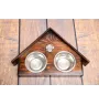 Spanish Mastiff, Mastín Español - wooden stand with bowls for a dog, decorative dog bowls, a gift for adopting a dog from the Art-Dog brand