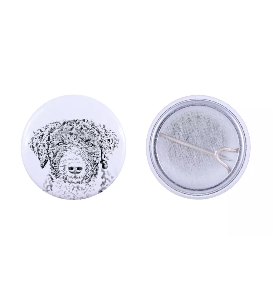 Spanish Water Dog - pin with your dog, add your own photo, Art-Dog brand