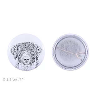 Spanish Water Dog - pin with your dog, add your own photo, Art-Dog brand