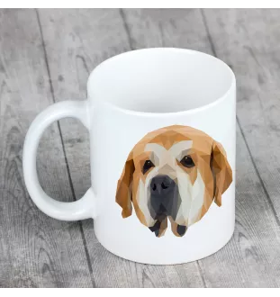 Spanish Mastiff, Mastín Español - cup with a geometric dog image and the inscription Art-Dog