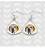 Spanish Mastiff, Mastín Español - earrings with a picture and the inscription geometric dog Art-Dog