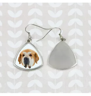 Spanish Mastiff, Mastín Español - earrings with a picture and the inscription geometric dog Art-Dog