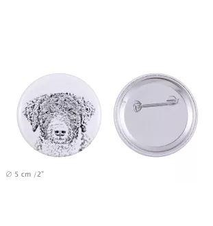 Spanischer Wasserhund, Andalusischer Türke, Türkenhund - Anstecknadel mit Ihrem Hund, fügen Sie Ihr eigenes Foto hinzu, Marke Art-Dog