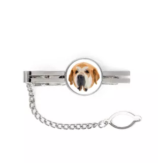 Spanish Mastiff, Mastín Español - geometric tie clip with a picture and inscription from Art-Dog