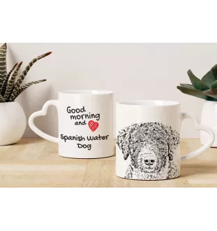 Spanischer Wasserhund, Andalusischer Türke, Türkenhund - Tasse mit Hund, entzückende Tasse mit herzförmigem Henkel, universelles Geschenk der Marke Art-Dog