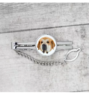 Spanischer Mastiff, Mastín aus León - geometrische Krawattennadel mit Bild und Schriftzug von Art-Dog
