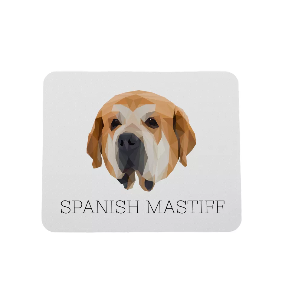 Spanish Mastiff, Mastín Español - geometric mouse pad with a picture and text by Art-Dog