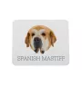 Spanischer Mastiff, Mastín aus León - geometrisches Mauspad mit Bild und Aufschrift von Art-Dog