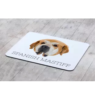 Spanish Mastiff, Mastín Español - geometric mouse pad with a picture and text by Art-Dog
