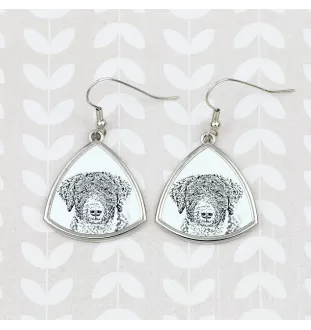Chien d'eau espagnol, Chien turc - boucles d'oreilles avec chien, boucles d'oreilles pendantes avec photo, bijoux personnalisés avec impression de la marque Art-Dog
