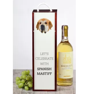Spanish Mastiff, Mastín Español - geometric box with a picture and inscription for wine by Art-Dog