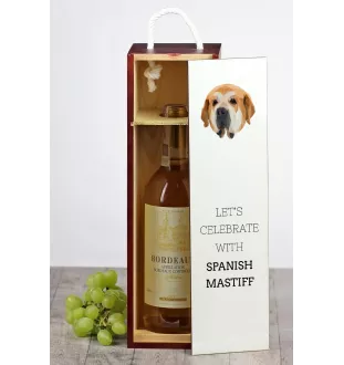 Spanish Mastiff, Mastín Español - geometric box with a picture and inscription for wine by Art-Dog