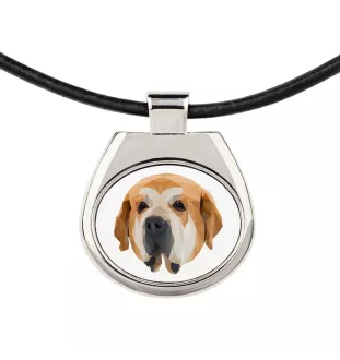 Spanischer Mastiff, Mastín aus León - Halskette mit einem Foto und einem geometrischen Schriftzug der Marke Art-Dog