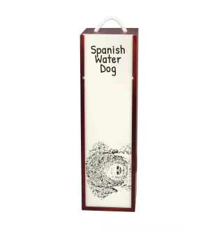 Spanischer Wasserhund, Andalusischer Türke, Türkenhund - Weinbox mit Hund, Alkoholbox mit Grafik, personalisierte Geschenkbox der Marke Art-Dog