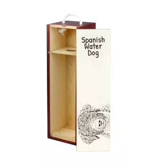Spanischer Wasserhund, Andalusischer Türke, Türkenhund - Weinbox mit Hund, Alkoholbox mit Grafik, personalisierte Geschenkbox der Marke Art-Dog