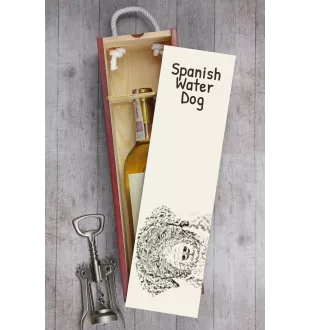 Spanischer Wasserhund, Andalusischer Türke, Türkenhund - Weinbox mit Hund, Alkoholbox mit Grafik, personalisierte Geschenkbox der Marke Art-Dog