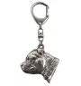 Staffordshire Bull Terrier, Staffy II - Silver-plated key ring with dog, handbag decoration, backpack pendant by Art-Dog brand