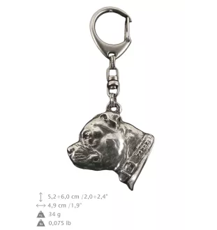 Staffordshire Bull Terrier, Staffordshire Bullterrier II - Versilberter Schlüsselanhänger mit Hund, Handtaschen-Dekoration, Rucksack-Anhänger der Marke Art-Dog