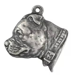 Staffordshire Bull Terrier, Staffordshire Bullterrier II - Versilberter Schlüsselanhänger mit Hund, Handtaschen-Dekoration, Rucksack-Anhänger der Marke Art-Dog