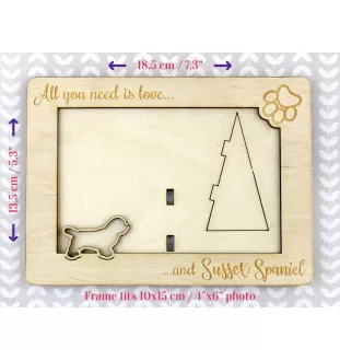 Sussex Spaniel - Photo frame, engraved wooden frame, a lovely gadget for the dog lover by Art-Dog