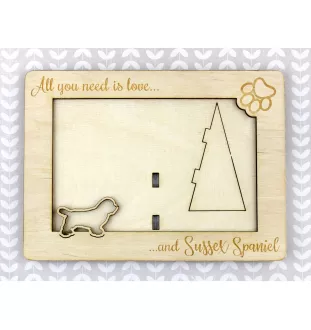 Sussex Spaniel - Photo frame, engraved wooden frame, a lovely gadget for the dog lover by Art-Dog