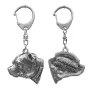 Staffordshire Bull Terrier, Staffy III - Silver-plated key ring with dog, handbag decoration, backpack pendant by Art-Dog brand