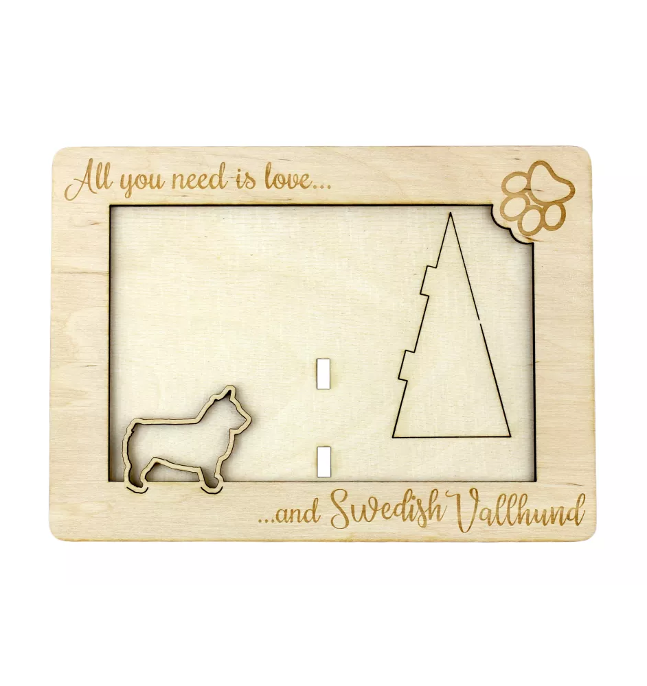 Swedish Vallhund, Swedish Cattle Dog, Swedish Shepherd - Photo frame, engraved wooden frame, a lovely gadget for the dog lover by Art-Dog