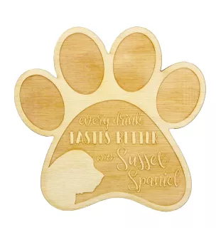 Sussex Spaniel - Sous-verre mug, sous-verre gravé avec chien, cadeau pour amoureux des chiens par la marque Art-Dog