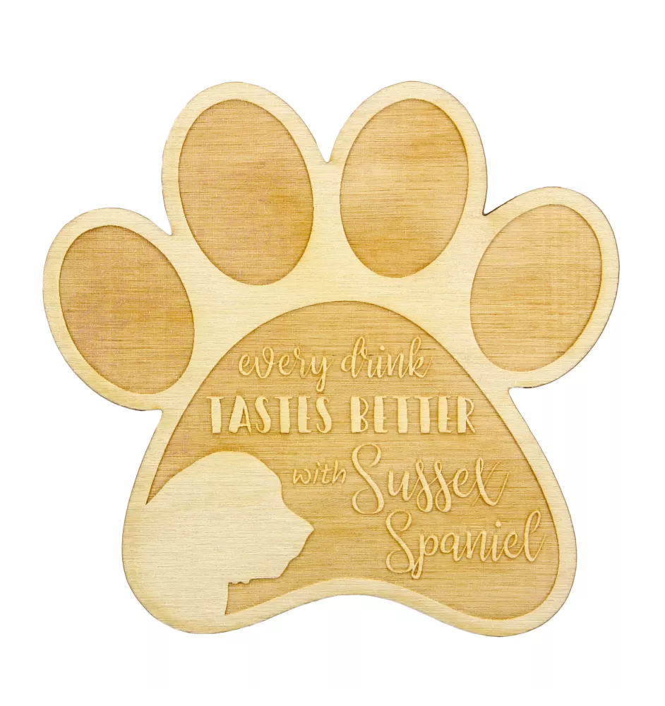 Sussex Spaniel - Tasse Untersetzer, graviert Untersetzer mit Hund, Geschenk für Hundeliebhaber von Art-Dog Marke