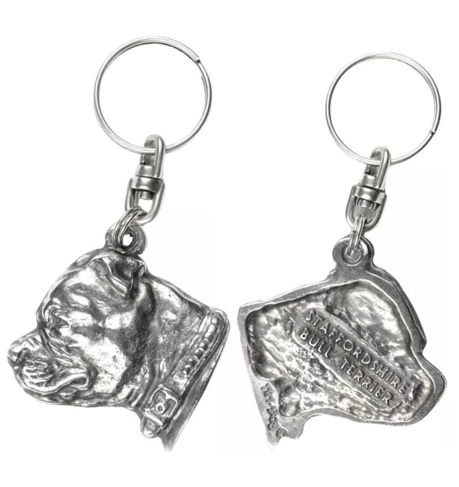 Staffordshire Bull Terrier, Staffie II - Pendentif chien argenté, décoration de sac à main, pendentif sac à dos par la marque Art-Dog