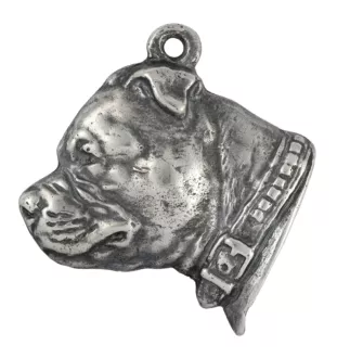 Staffordshire Bull Terrier, Staffordshire Bullterrier II - Versilberte Hund Anhänger, Handtasche Dekoration, Rucksack-Anhänger von Art-Dog Marke