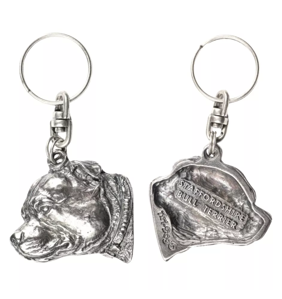 Staffordshire Bull Terrier, Staffie III - Pendentif chien argenté, décoration de sac à main, pendentif sac à dos par la marque Art-Dog