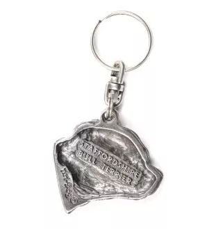 Staffordshire Bull Terrier, Staffy III - Silver-plated dog pendant, handbag decoration, backpack pendant by Art-Dog brand