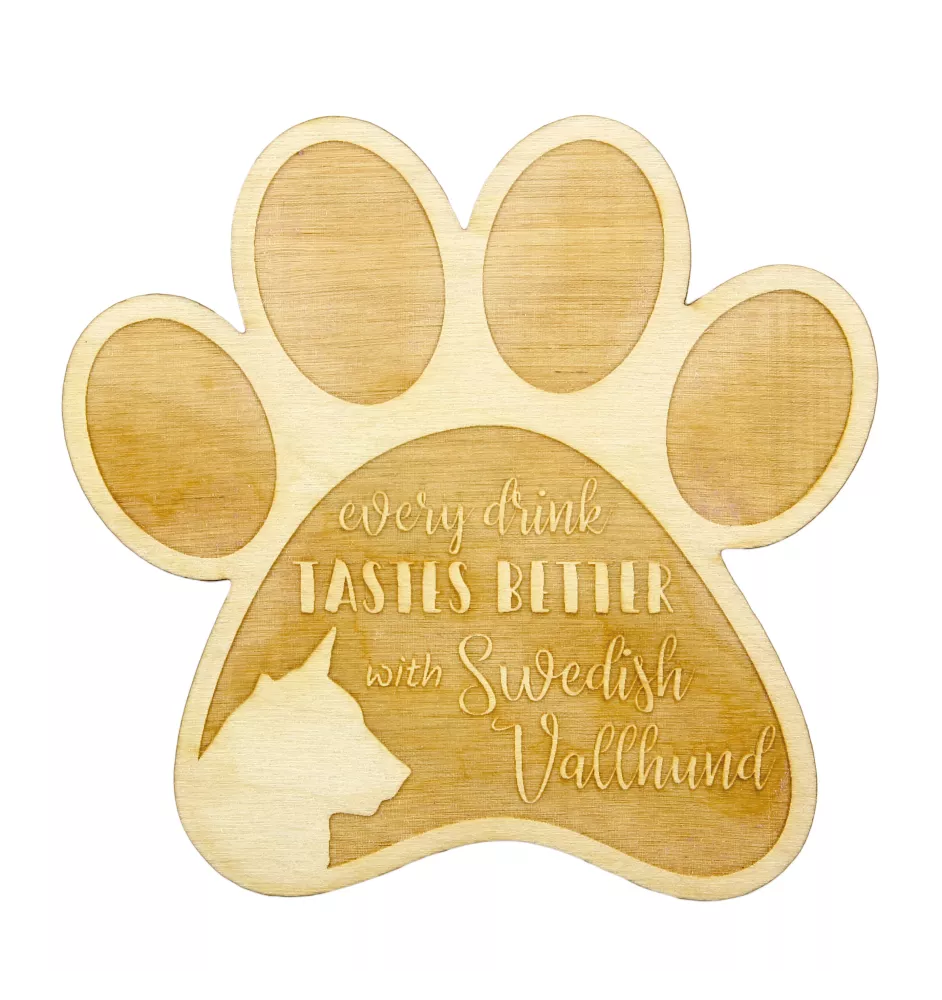 Vallhund suédois, Spitz des Wisigoths, Spitz des Visigoths - Sous-verre mug, sous-verre gravé avec chien, cadeau pour amoureux des chiens par la marque Art-Dog