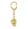 Staffordshire Bull Terrier, Staffy - Gilded key ring with dog, handbag decoration, luxury accessory by Art-Dog brand