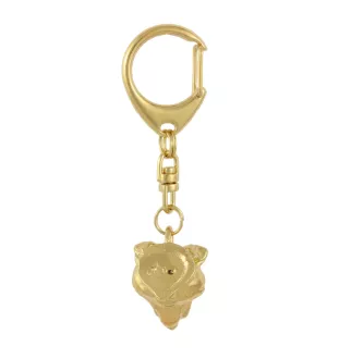 Staffordshire Bull Terrier, Staffy - Gilded key ring with dog, handbag decoration, luxury accessory by Art-Dog brand