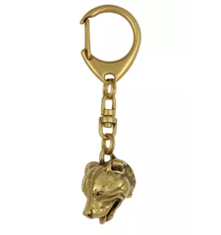Staffordshire Bull Terrier, Staffy - Gilded key ring with dog, handbag decoration, luxury accessory by Art-Dog brand