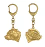 Staffordshire Bull Terrier, Staffordshire Bullterrier III - Vergoldeter Schlüsselanhänger mit Hund, Handtaschenschmuck, Luxus-Accessoire der Marke Art-Dog