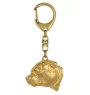 Staffordshire Bull Terrier, Staffy III - Gilded key ring with dog, handbag decoration, luxury accessory by Art-Dog brand