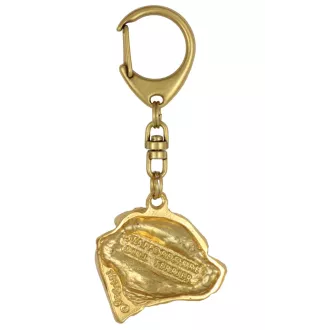 Staffordshire Bull Terrier, Staffy III - Gilded key ring with dog, handbag decoration, luxury accessory by Art-Dog brand