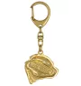 Staffordshire Bull Terrier, Staffy III - Gilded key ring with dog, handbag decoration, luxury accessory by Art-Dog brand