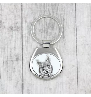 Schwedischer Vallhund, Västgötaspets, Westgotenspitz - Schlüsselanhänger mit Hund, Anhänger mit Aufdruck, personalisierter Anhänger der Marke Art-Dog
