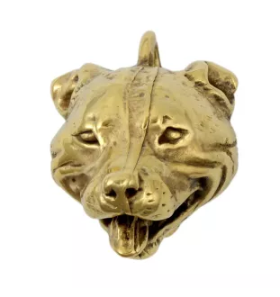 Staffordshire Bull Terrier, Staffie - Porte-clés doré avec chien dans boîte cadeau, décoration de sac à main, accessoire de luxe de la marque Art-Dog