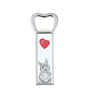 Swedish Vallhund, Swedish Cattle Dog, Swedish Shepherd - bottle opener with a dog, personalized fridge opener, unique gift for a man by Art-Dog brand